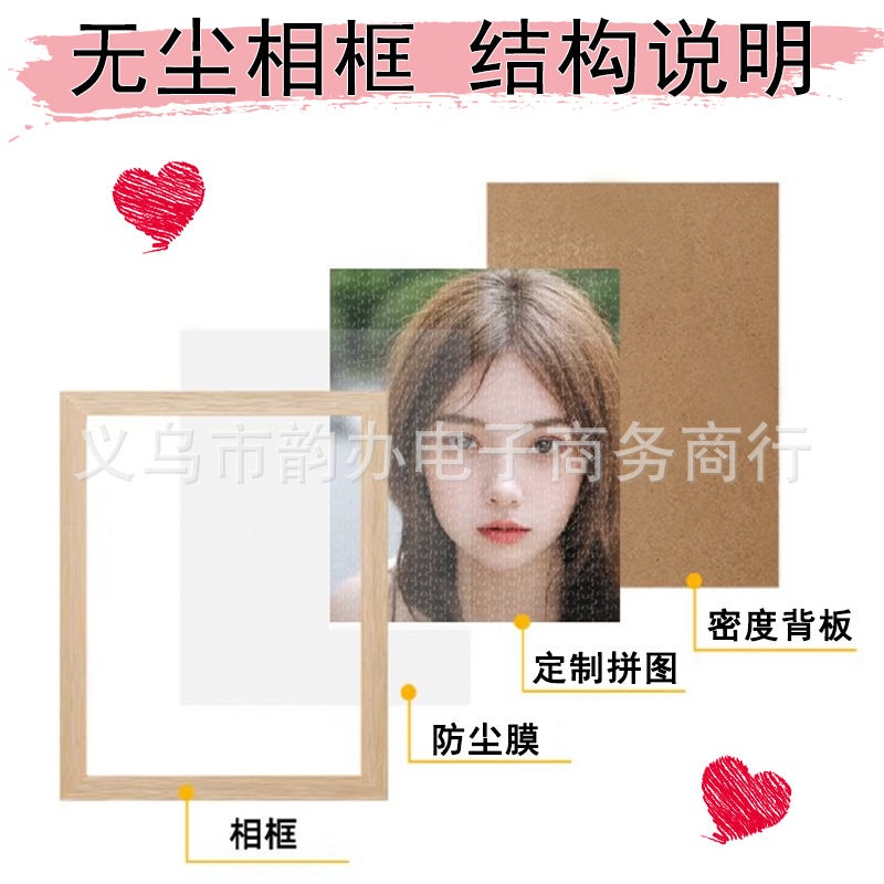 Customized Puzzle Po With Solid Wood Po Frame Hd Puzzle 1000 Pieces Valentine'S Day Creative Kidsren'S Gift - Image 4